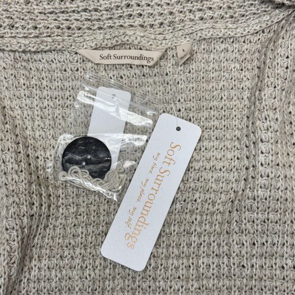 NWT Soft Surroundings Women Open Front Knit Cardigan Sweater Size Large B376 -28 - Picture 7 of 16